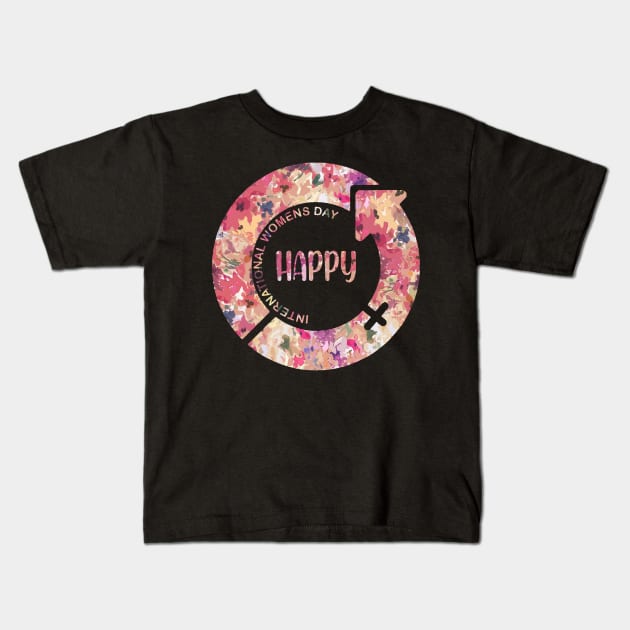 Happy International Womens Day Kids T-Shirt by iniandre